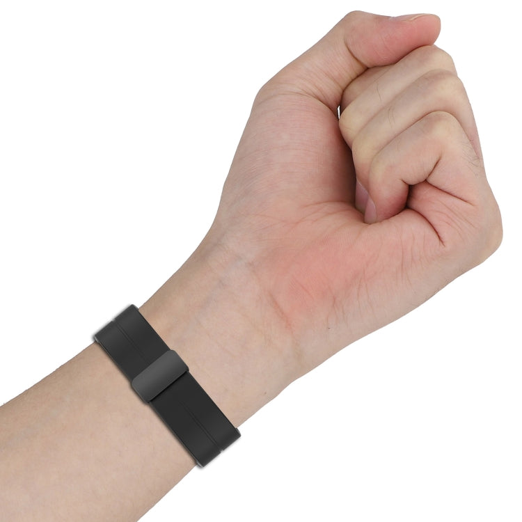 For Amazfit GTR Mini Magnetic Fold Clasp Black Buckle Silicone Watch Band(Teal) -  by PMC TechLife | Online Shopping South Africa | PMC TechLife