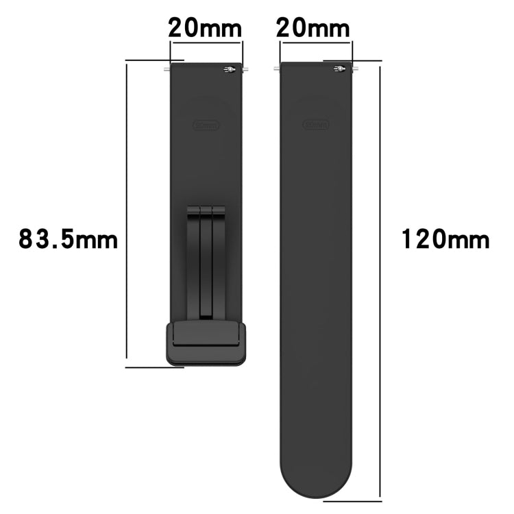 For Amazfit GTR Mini Magnetic Fold Clasp Black Buckle Silicone Watch Band(Black) -  by PMC TechLife | Online Shopping South Africa | PMC TechLife