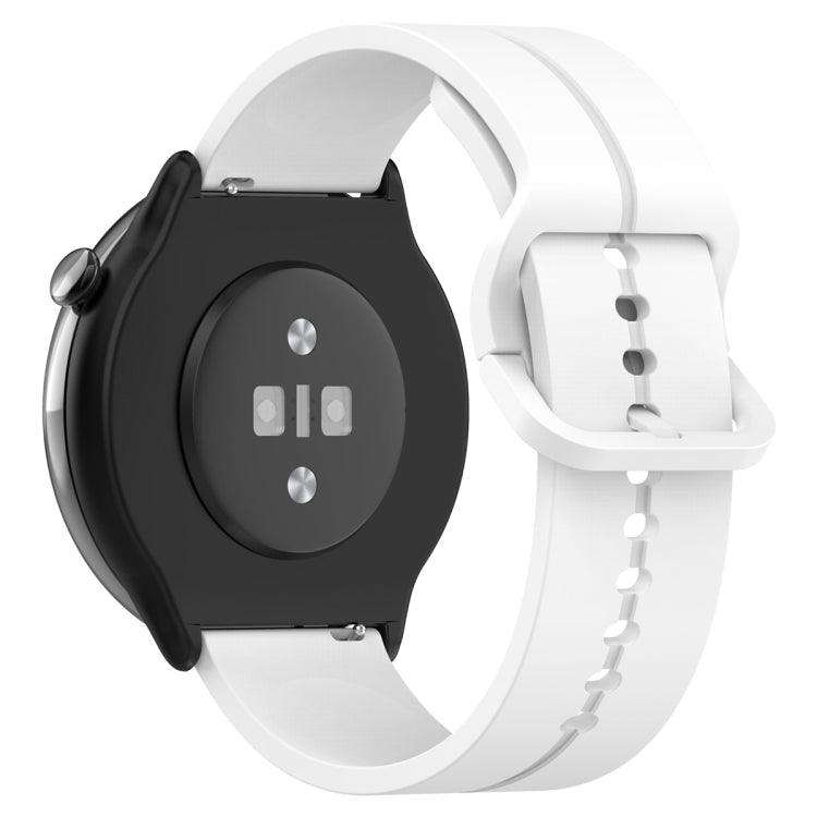 For Amazfit GTR Mini 20mm Flat Head Groove Reverse Buckle Silicone Watch Band(White) -  by PMC TechLife | Online Shopping South Africa | PMC TechLife