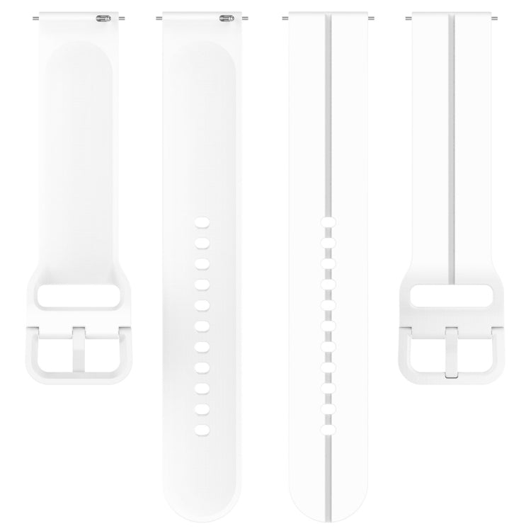 For Amazfit GTR Mini 20mm Flat Head Groove Reverse Buckle Silicone Watch Band(White) -  by PMC TechLife | Online Shopping South Africa | PMC TechLife