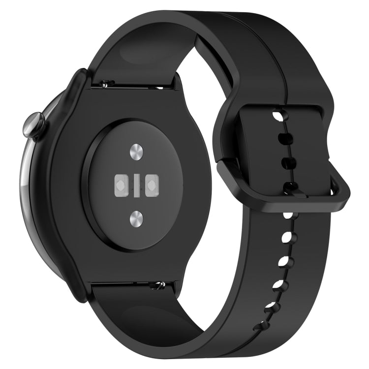 For Amazfit GTR Mini 20mm Flat Head Groove Reverse Buckle Silicone Watch Band(Black) -  by PMC TechLife | Online Shopping South Africa | PMC TechLife