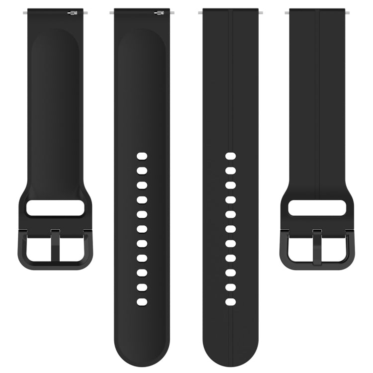 For Amazfit GTR Mini 20mm Flat Head Groove Reverse Buckle Silicone Watch Band(Black) -  by PMC TechLife | Online Shopping South Africa | PMC TechLife