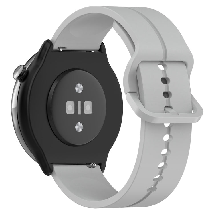For Amazfit GTR Mini 20mm Flat Head Groove Reverse Buckle Silicone Watch Band(Light Grey) -  by PMC TechLife | Online Shopping South Africa | PMC TechLife