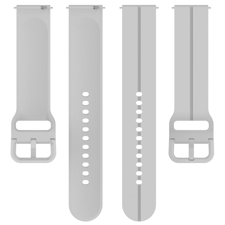For Amazfit GTR Mini 20mm Flat Head Groove Reverse Buckle Silicone Watch Band(Light Grey) -  by PMC TechLife | Online Shopping South Africa | PMC TechLife