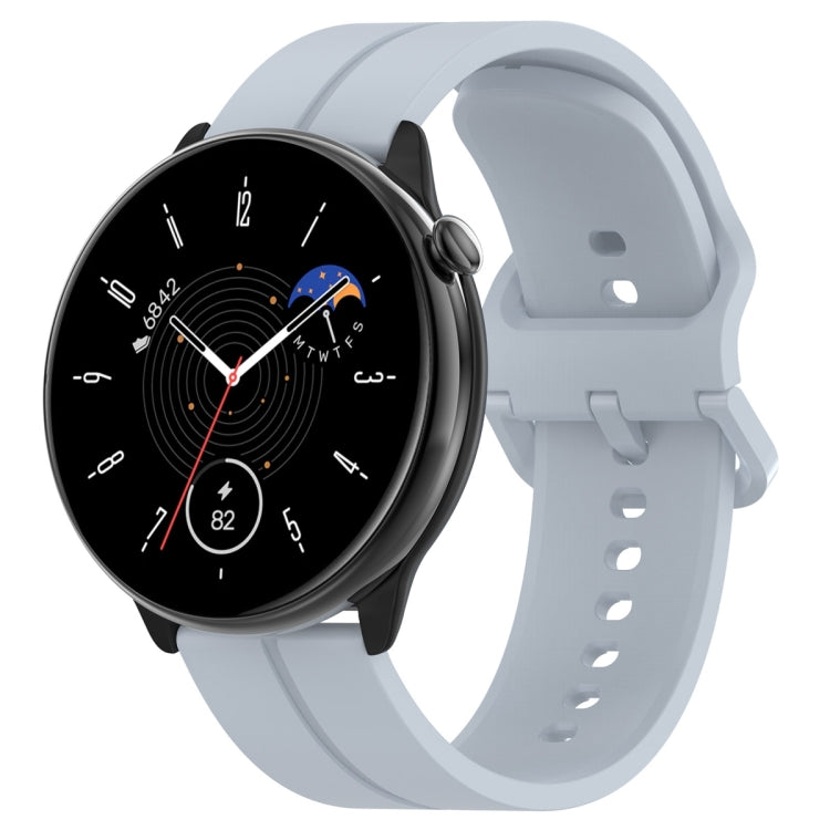 For Amazfit GTR Mini 20mm Flat Head Groove Reverse Buckle Silicone Watch Band(Light Blue) -  by PMC TechLife | Online Shopping South Africa | PMC TechLife