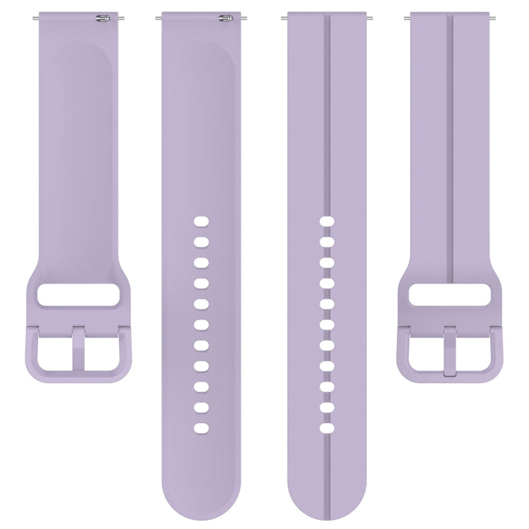 For Amazfit GTR Mini 20mm Flat Head Groove Reverse Buckle Silicone Watch Band(Light Purple) -  by PMC TechLife | Online Shopping South Africa | PMC TechLife