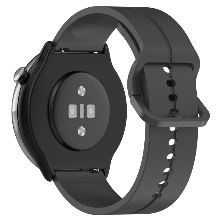 For Amazfit GTR Mini 20mm Flat Head Groove Reverse Buckle Silicone Watch Band(Dark Grey) -  by PMC TechLife | Online Shopping South Africa | PMC TechLife