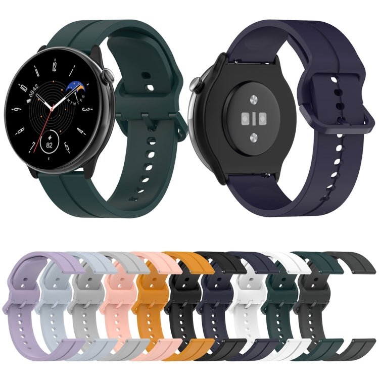 For Amazfit GTR Mini 20mm Flat Head Groove Reverse Buckle Silicone Watch Band(White) -  by PMC TechLife | Online Shopping South Africa | PMC TechLife