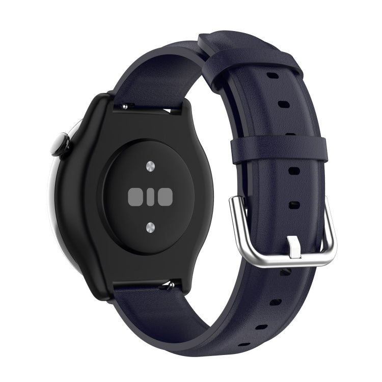 For Amazfit GTR Mini Round Tail Genuine Leather Watch Band(Navy Blue) -  by PMC TechLife | Online Shopping South Africa | PMC TechLife