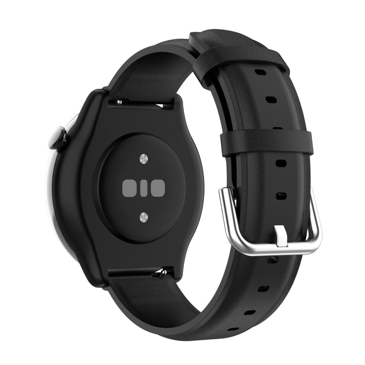 For Amazfit GTR Mini Round Tail Genuine Leather Watch Band(Black) -  by PMC TechLife | Online Shopping South Africa | PMC TechLife
