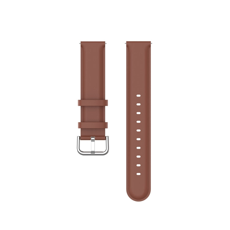 For Amazfit GTR Mini Round Tail Genuine Leather Watch Band(Brown) -  by PMC TechLife | Online Shopping South Africa | PMC TechLife