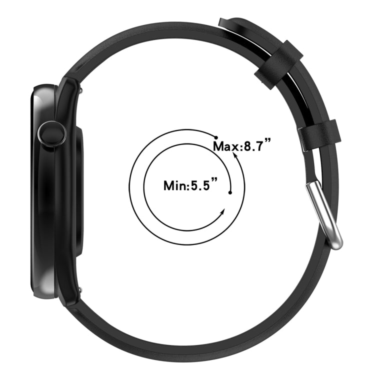 For Amazfit GTR Mini Round Tail Genuine Leather Watch Band(Light Pink) -  by PMC TechLife | Online Shopping South Africa | PMC TechLife