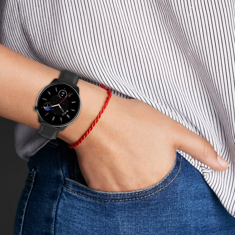 For Amazfit GTR Mini Round Tail Genuine Leather Watch Band(Black) -  by PMC TechLife | Online Shopping South Africa | PMC TechLife