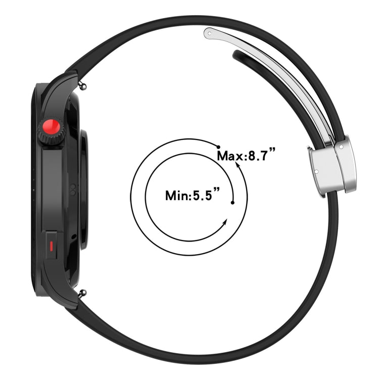 For Amazfit GTR 4 Magnetic Fold Clasp Silver Buckle Silicone Watch Band(Red) -  by PMC TechLife | Online Shopping South Africa | PMC TechLife