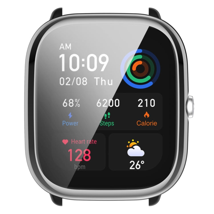 For Amazfit GTS4 Mini Full Coverage TPU Electroplating Watch Protective Case(Silver) -  by PMC TechLife | Online Shopping South Africa | PMC TechLife