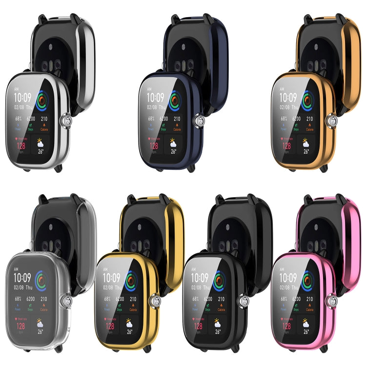 For Amazfit GTS4 Mini Full Coverage TPU Electroplating Watch Protective Case(Silver) -  by PMC TechLife | Online Shopping South Africa | PMC TechLife