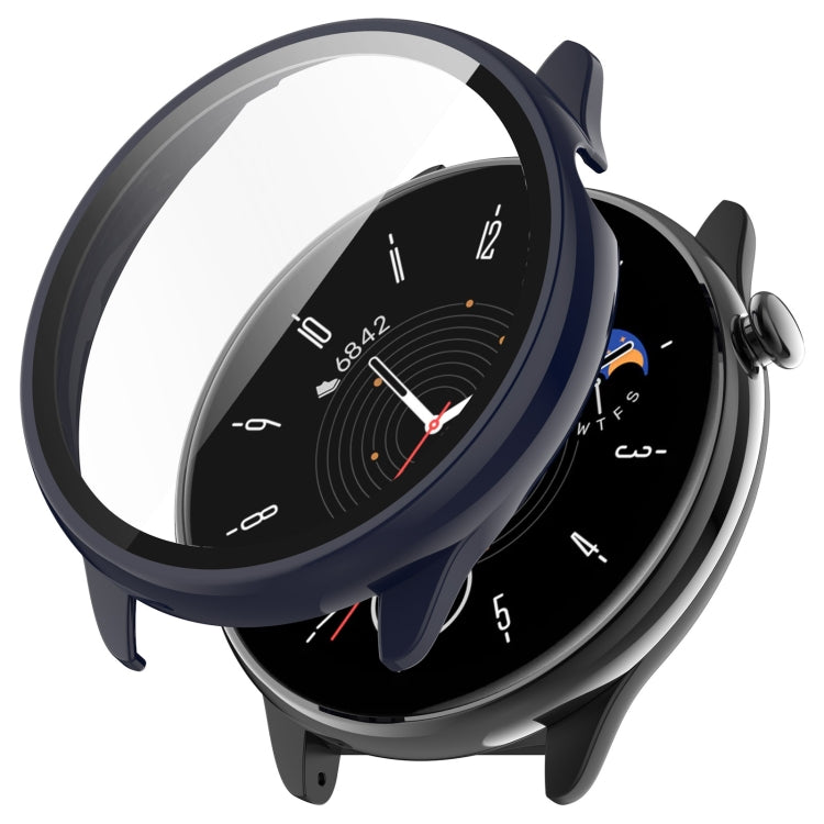 For Amazfit GTR Mini PC + Tempered Film Integrated Watch Protective Case(Ink Blue) -  by PMC TechLife | Online Shopping South Africa | PMC TechLife