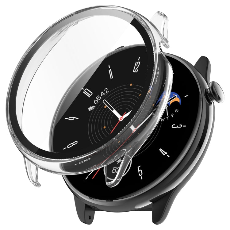 For Amazfit GTR Mini PC + Tempered Film Integrated Watch Protective Case(Transparent) -  by PMC TechLife | Online Shopping South Africa | PMC TechLife