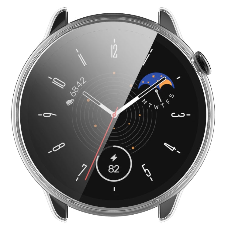 For Amazfit GTR Mini PC + Tempered Film Integrated Watch Protective Case(Transparent) -  by PMC TechLife | Online Shopping South Africa | PMC TechLife