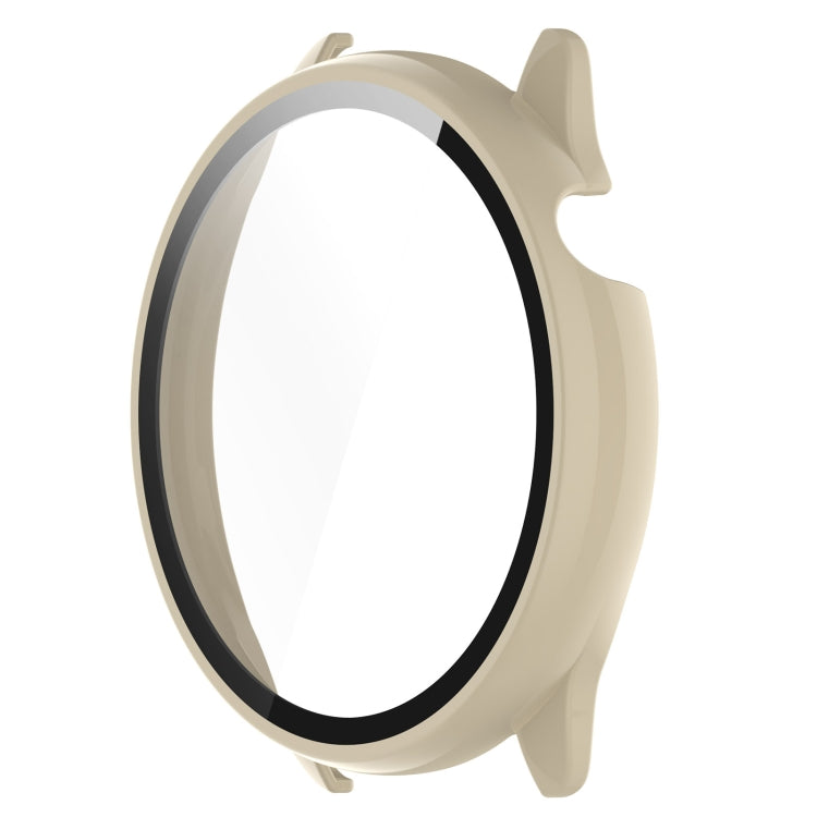 For Amazfit GTR Mini PC + Tempered Film Integrated Watch Protective Case(Ivory White) -  by PMC TechLife | Online Shopping South Africa | PMC TechLife