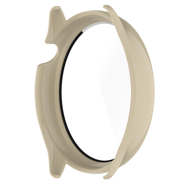 For Amazfit GTR Mini PC + Tempered Film Integrated Watch Protective Case(Ivory White) -  by PMC TechLife | Online Shopping South Africa | PMC TechLife