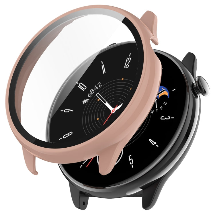 For Amazfit GTR Mini PC + Tempered Film Integrated Watch Protective Case(Pink) -  by PMC TechLife | Online Shopping South Africa | PMC TechLife