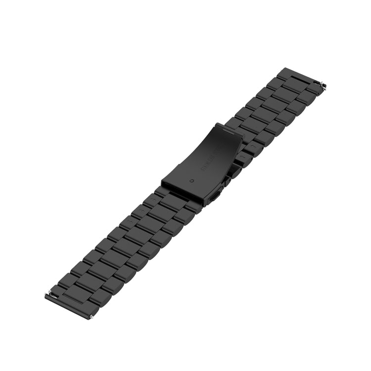 For Honor Watch GS 3i 22mm Three Bead Stainless Steel Metal Watch Band(Black) -  by PMC Jewellery | Online Shopping South Africa | PMC Jewellery