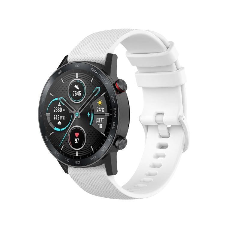 For Honor Watch GS 3i 22mm Small Plaid Texture Silicone Watch Band(White) -  by PMC TechLife | Online Shopping South Africa | PMC TechLife