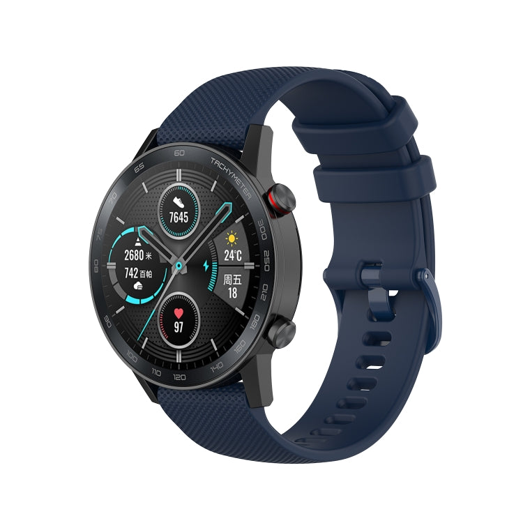For Honor Watch GS 3i 22mm Small Plaid Texture Silicone Watch Band(Navy Blue) -  by PMC TechLife | Online Shopping South Africa | PMC TechLife