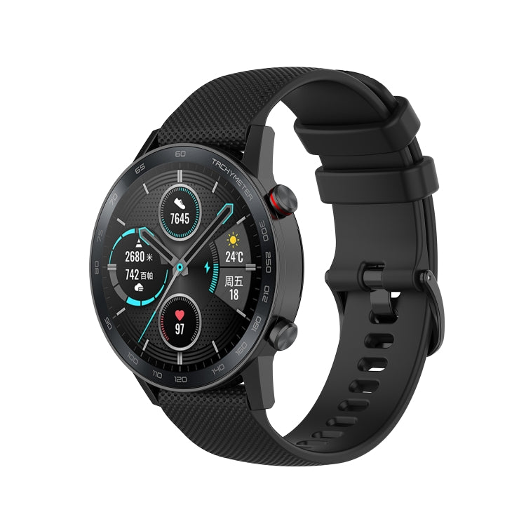 For Honor Watch GS 3i 22mm Small Plaid Texture Silicone Watch Band(Black) -  by PMC TechLife | Online Shopping South Africa | PMC TechLife
