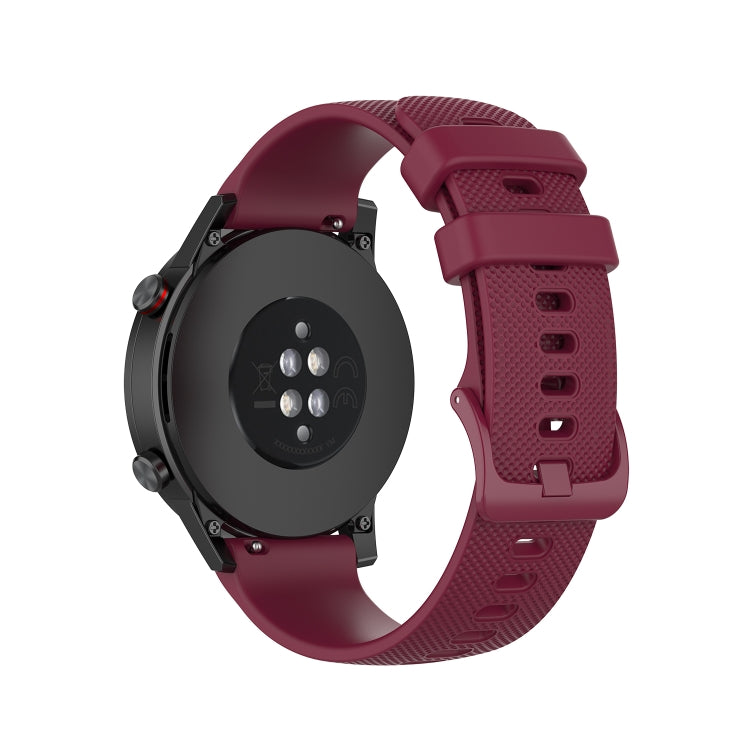 For Honor Watch GS 3i 22mm Small Plaid Texture Silicone Watch Band(Wine Red) -  by PMC TechLife | Online Shopping South Africa | PMC TechLife