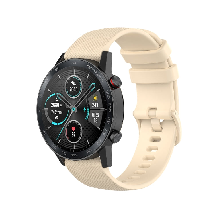 For Honor Watch GS 3i 22mm Small Plaid Texture Silicone Watch Band(Beige) -  by PMC TechLife | Online Shopping South Africa | PMC TechLife