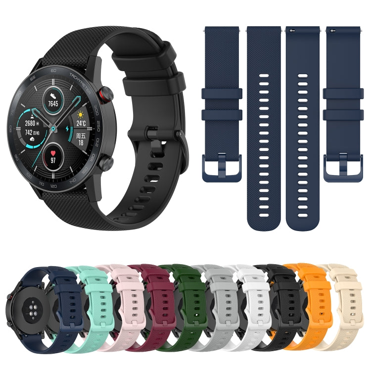 For Honor Watch GS 3i 22mm Small Plaid Texture Silicone Watch Band(Navy Blue) -  by PMC TechLife | Online Shopping South Africa | PMC TechLife