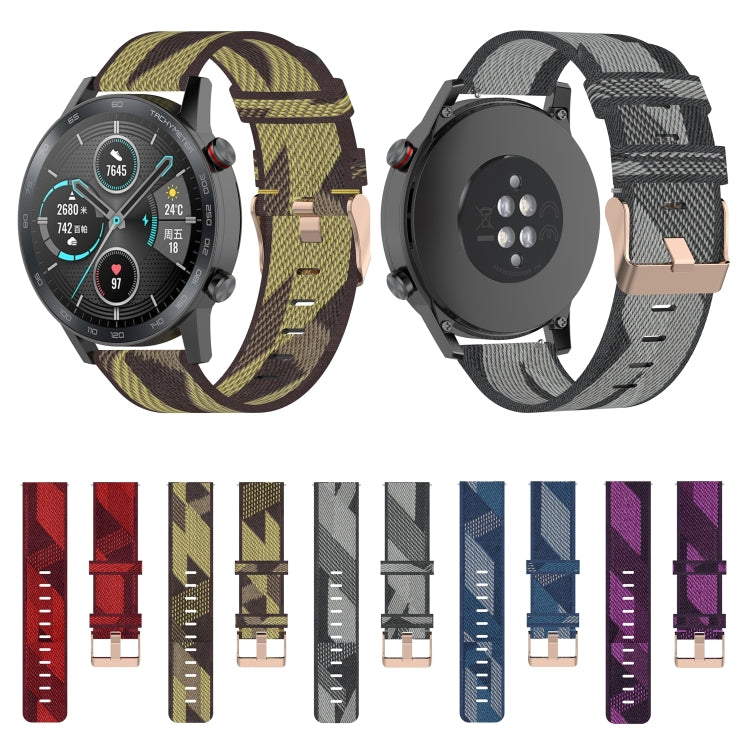 For Honor Watch GS 3i 22mm Nylon Woven Watch Band(Yellow) - Smart Wear by PMC TechLife | Online Shopping South Africa | PMC TechLife
