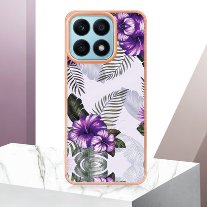 For Honor X8a Electroplating IMD TPU Phone Case(Purple Flower) - Honor Cases by PMC Jewellery | Online Shopping South Africa | PMC Jewellery