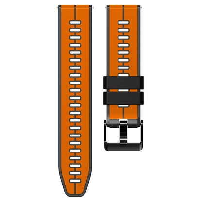 20mm Universal Vertical Line Two-Color Silicone Watch Band(Orange+Black) - Smart Wear by PMC Jewellery | Online Shopping South Africa | PMC Jewellery