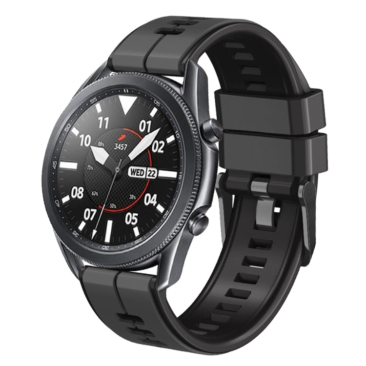 22mm Universal Vertical Line Two-Color Silicone Watch Band(Carbon Gray+Black) - Smart Wear by PMC TechLife | Online Shopping South Africa | PMC TechLife