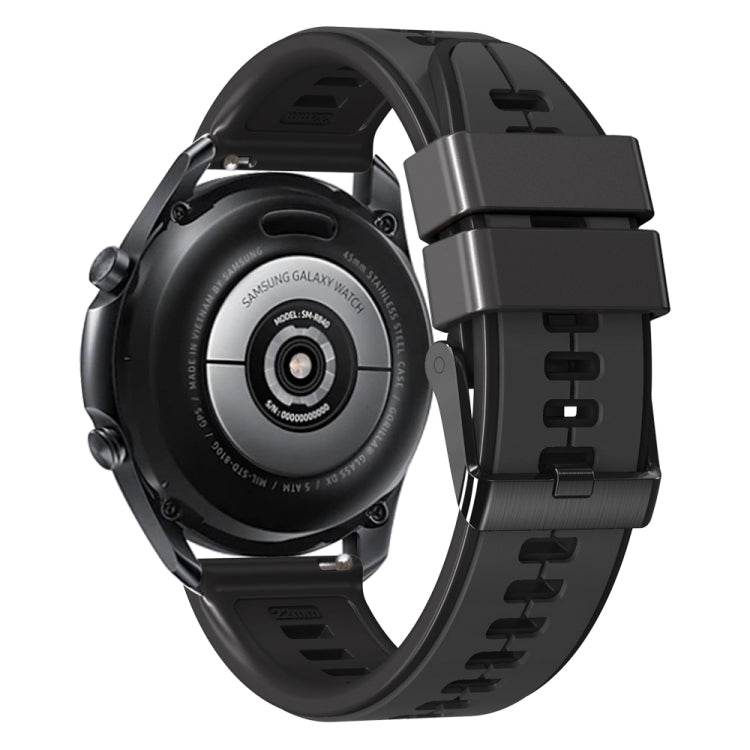 22mm Universal Vertical Line Two-Color Silicone Watch Band(Carbon Gray+Black) - Smart Wear by PMC TechLife | Online Shopping South Africa | PMC TechLife