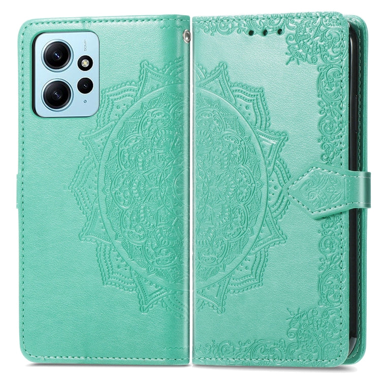 For Xiaomi Redmi Note 12 4G Global Mandala Flower Embossed Leather Phone Case(Green) - free shipping - PMC TechLife - Order now!