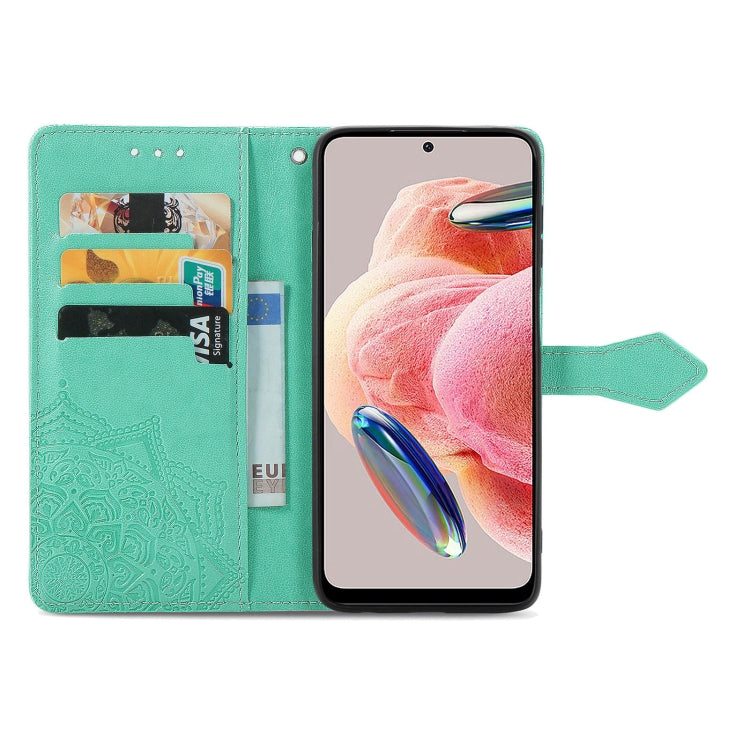 For Xiaomi Redmi Note 12 4G Global Mandala Flower Embossed Leather Phone Case(Green) - free shipping - PMC TechLife - Order now!