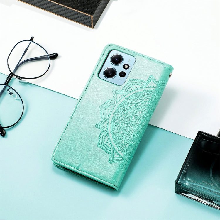 For Xiaomi Redmi Note 12 4G Global Mandala Flower Embossed Leather Phone Case(Green) - free shipping - PMC TechLife - Order now!