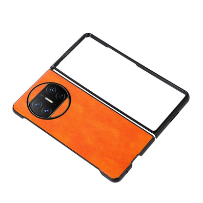 For Huawei Mate X3 Two-color Litchi Texture PU Phone Case(Orange) - Huawei Cases by PMC Jewellery | Online Shopping South Africa | PMC Jewellery