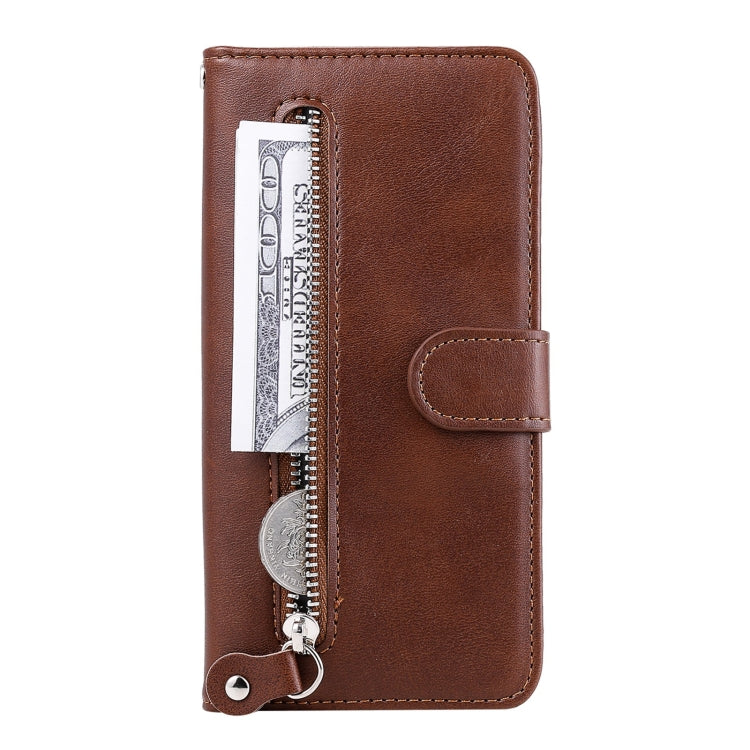 For Xiaomi Redmi Note 12 4G Global Calf Texture Zipper Leather Phone Case(Brown) - free shipping - PMC TechLife - Order now!