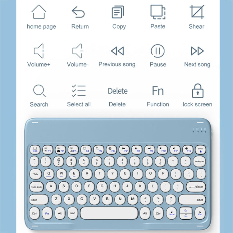 For Lenovo Tab M10 Plus 10.6 3rd Gen 2022 YM-LX106 Round Key Detachable Bluetooth Tablet Keyboard Leather Case with Mouse(Blue) - free shipping - PMC TechLife - Order now!