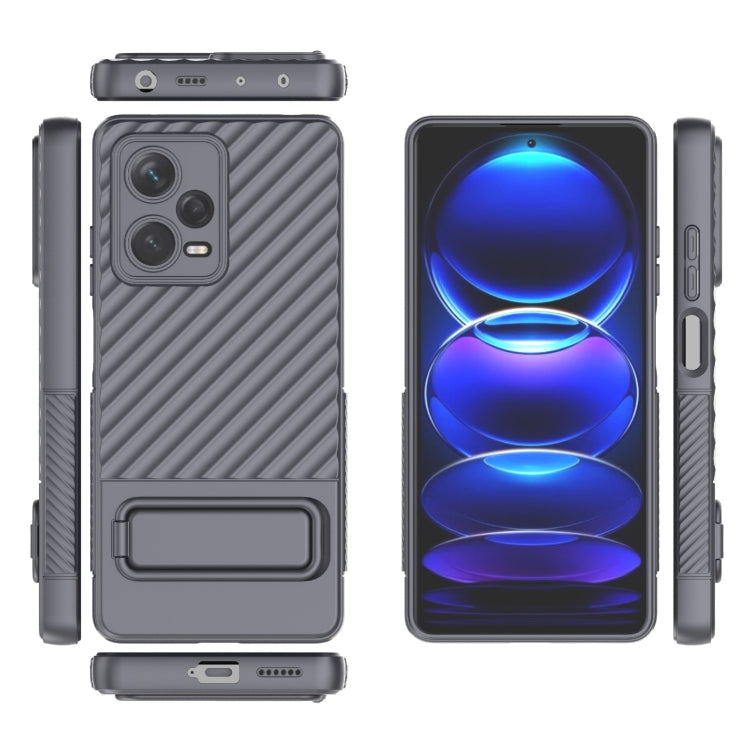 For Xiaomi Redmi Note 12 Pro+ Global Wavy Texture TPU Phone Case with Lens Film(Grey) - free shipping - PMC TechLife - Order now!
