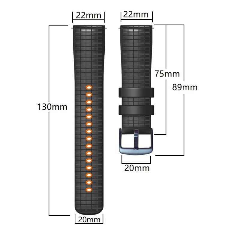 22mm Universal Mesh Two-Tone Silicone Watch Band(Army Green Black) - Smart Wear by PMC TechLife | Online Shopping South Africa | PMC TechLife