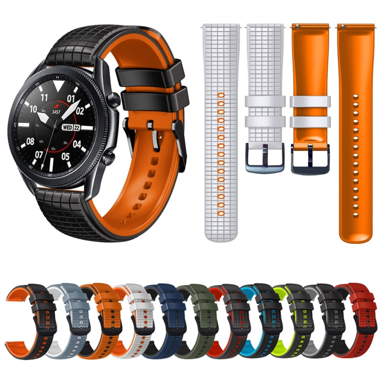 20mm Universal Mesh Two-Tone Silicone Watch Band(Black Sky Blue) - Smart Wear by PMC TechLife | Online Shopping South Africa | PMC TechLife