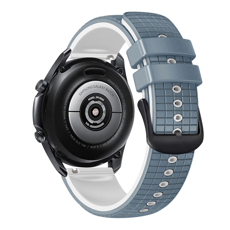 22mm Universal Mesh Two-Tone Silicone Watch Band(Blue White) - Smart Wear by PMC TechLife | Online Shopping South Africa | PMC TechLife
