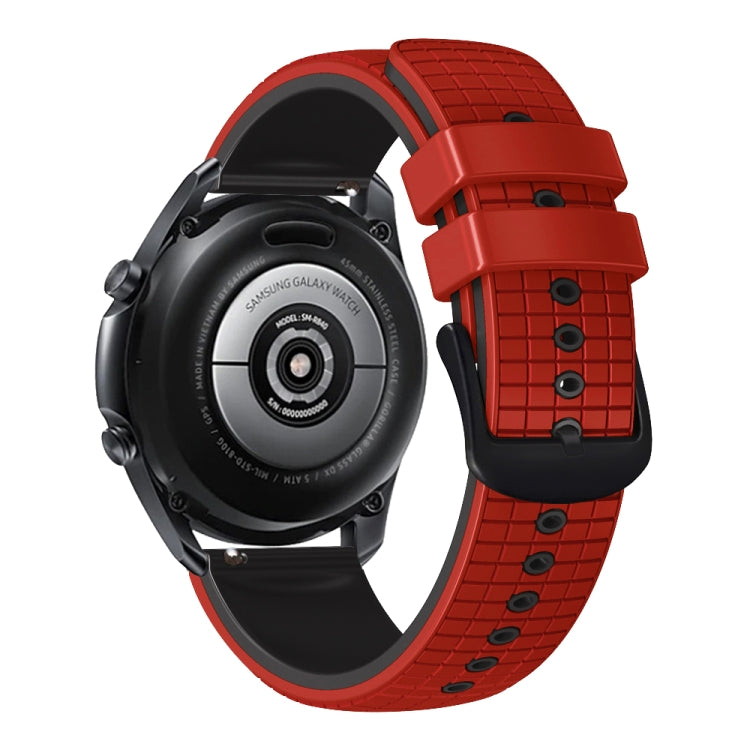 22mm Universal Mesh Two-Tone Silicone Watch Band(Red Black) - Smart Wear by PMC TechLife | Online Shopping South Africa | PMC TechLife