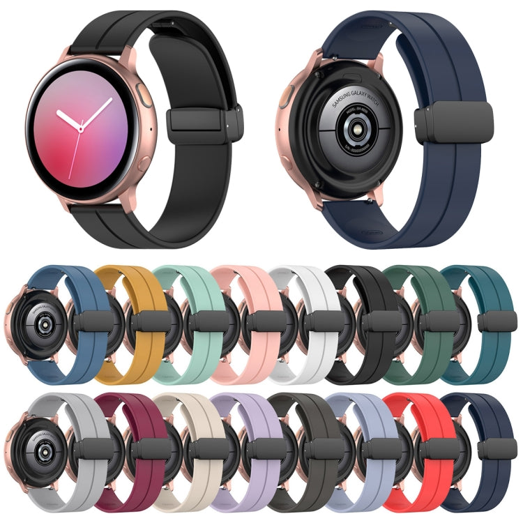 22mm Universal Flat Head Groove Folding Black Buckle Silicone Watch Band(Black) - Smart Wear by PMC TechLife | Online Shopping South Africa | PMC TechLife